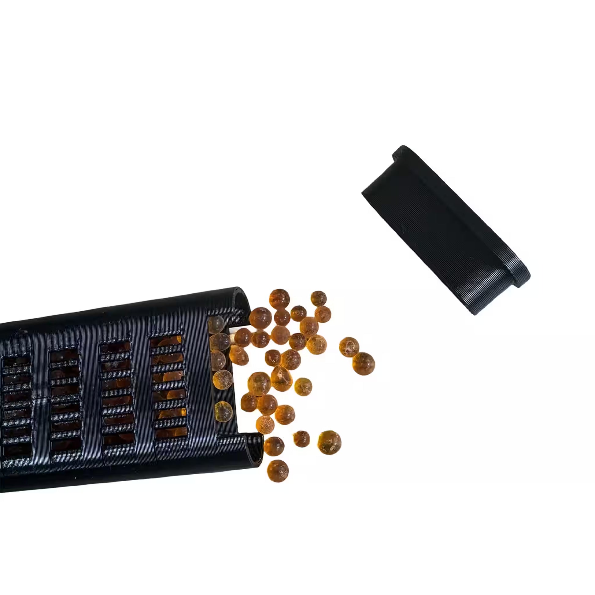 Billes silica gel orange et vert dans tube pour carte pokemon Onepeace lorcana anti humidite
